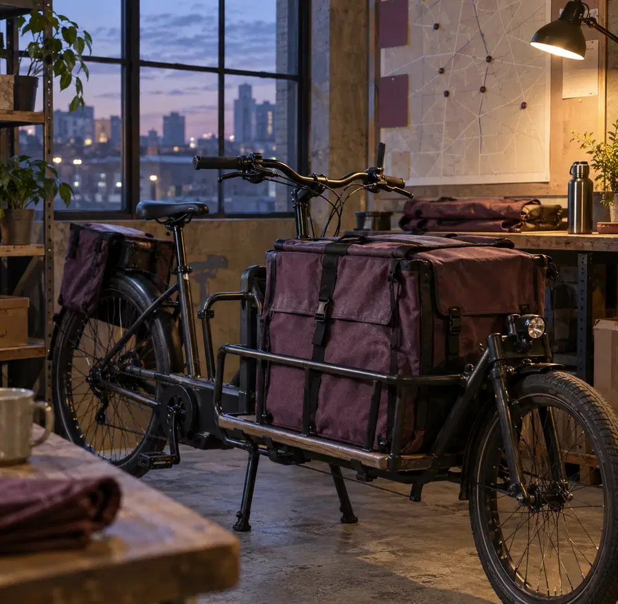 Illustration of courier businesses equipment and workspace